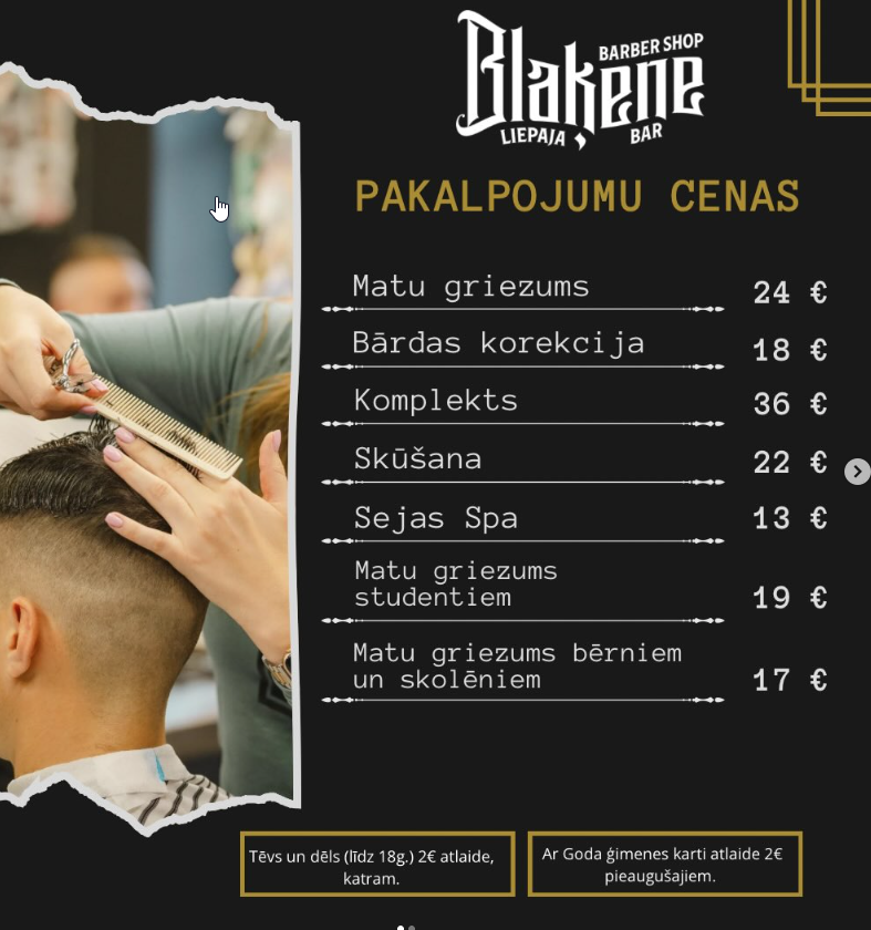 Blaķene Barber Shop Bārs